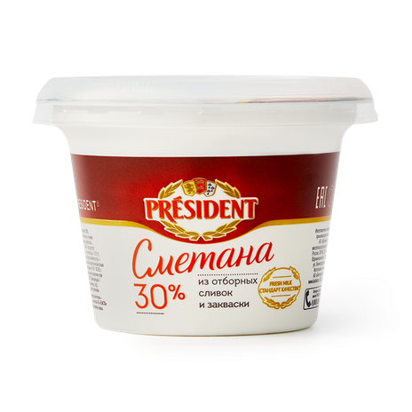 Сметана 30% President