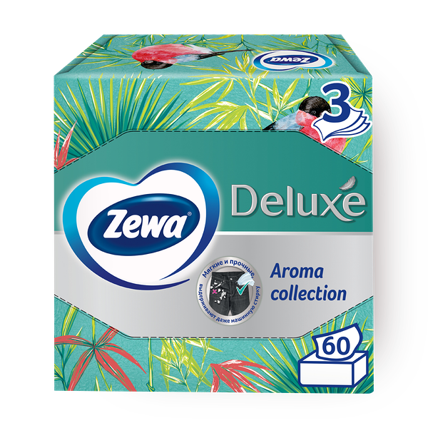 Салфетки бумажные Zewa Deluxe Aroma collection 3 слоя в коробке