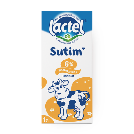 Молоко ультрапастерилизованное 6% Lactel Sutim