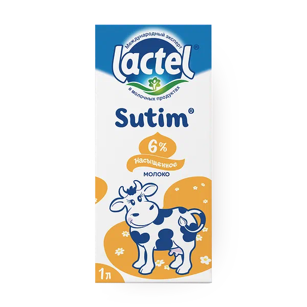 Молоко ультрапастерилизованное 6% Lactel Sutim