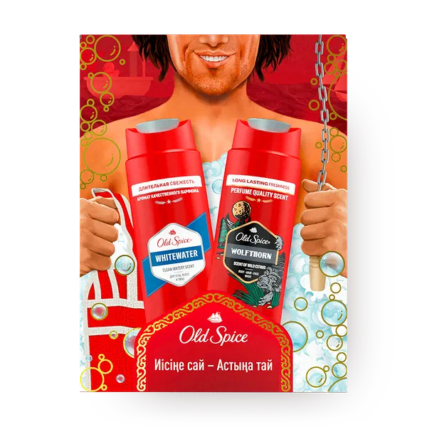 Набор подарочный Old Spice шампунь Whitewater и гель для душа Wolfthorn