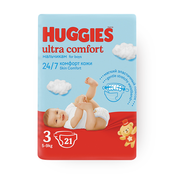 Подгузники Huggies Ultra Comfort №3 5-9кг Boy