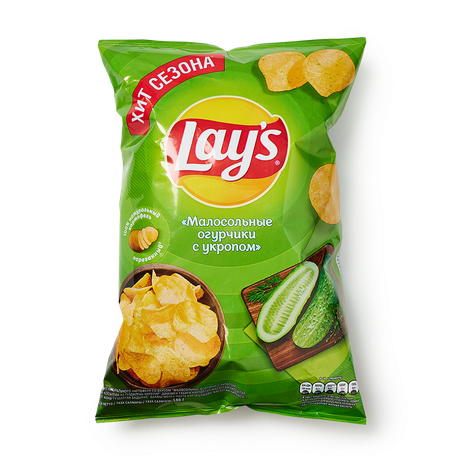 Чипсы Lay's Малосольные огурчики с укропом