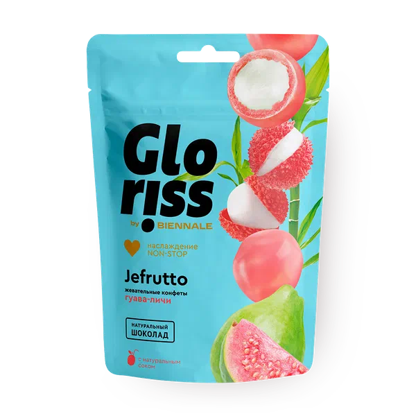 Конфеты жевательные Gloriss Jefrutto гуава-личи в шоколаде