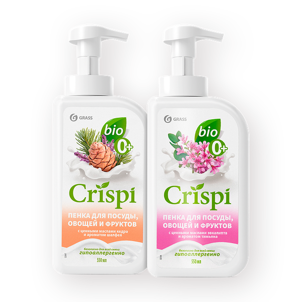 Пенка для посуды, овощей и фруктов Grass Crispi тимьян-шалфей