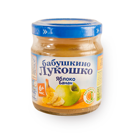 Пюре «Бабушкино лукошко» яблоко-банан с 6 месяцев