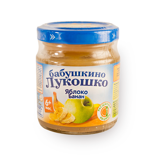 Пюре «Бабушкино лукошко» яблоко-банан с 6 месяцев