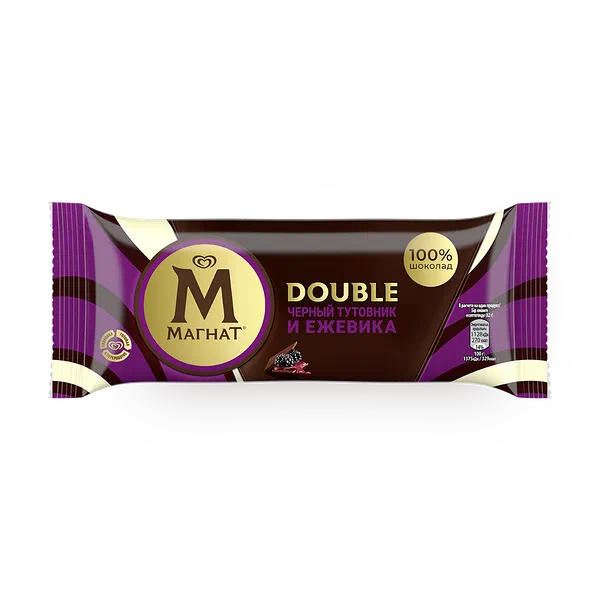 Мороженое «Магнат» Double чёрный тутовник и ежевика