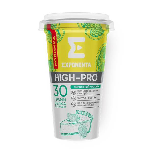 Напиток кисломолочный обезжиренный Exponenta High-Pro лимонный чизкейк
