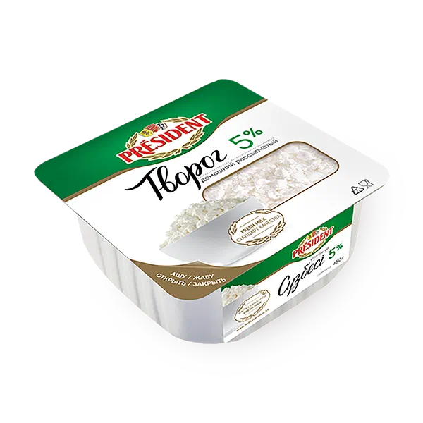 Творог Домашний Рассыпчатый 5% President
