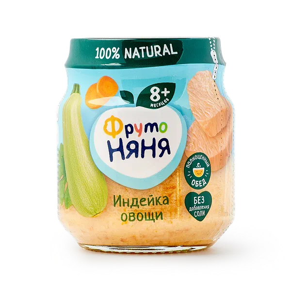 Мясное пюре «Фрутоняня» индейка с овощами