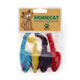 Игрушка для кошек Homecat Мышки плюшевые цветные гремящие 5 см