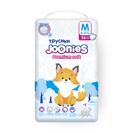 Подгузники-трусики Joonies Premium Soft M 6-11 кг