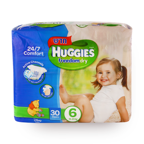 Huggies Freedom Dry diapers, size 6