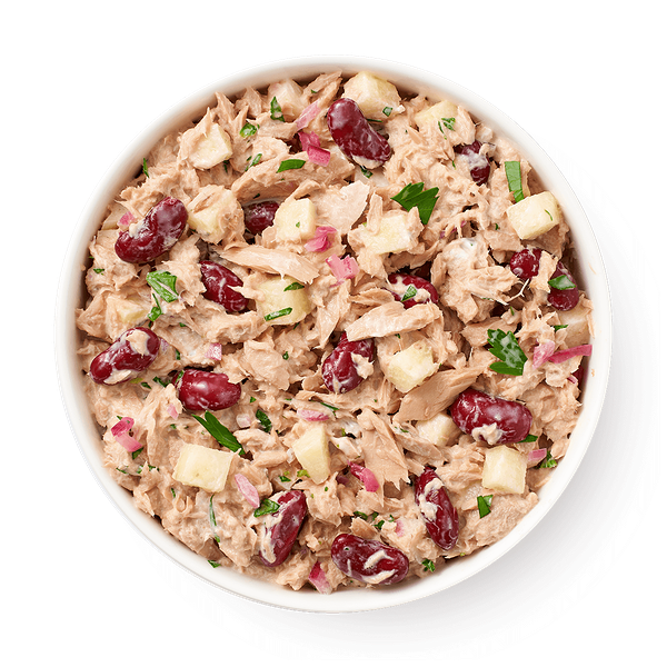 Салат из тунца с яблоком и красной фасолью