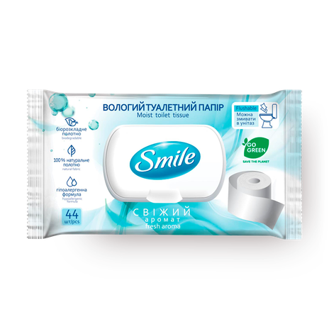 Влажная туалетная бумага Smile свежий аромат