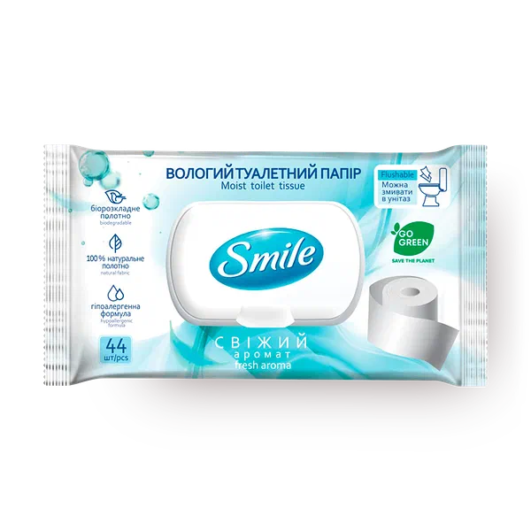 Влажная туалетная бумага Smile свежий аромат