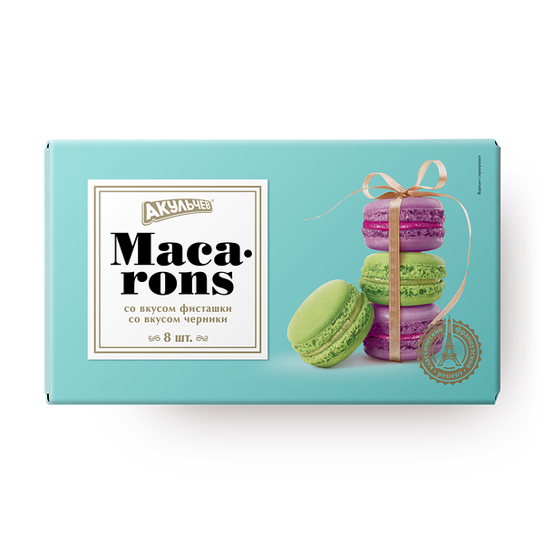 Пирожное «Акульчев» Macaron со вкусом фисташки и черники