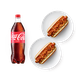 Два хот-дога без горчицы «Из Лавки», 190 g и Напиток Coca-Cola Classic, 1 L