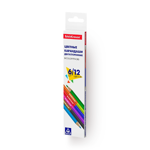 Карандаши цветные двусторонние Erich Krause Basic Bicolor 6 штук 12 цветов