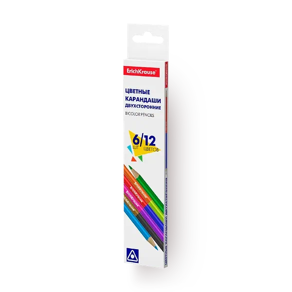 Карандаши цветные двусторонние Erich Krause Basic Bicolor 6 штук 12 цветов