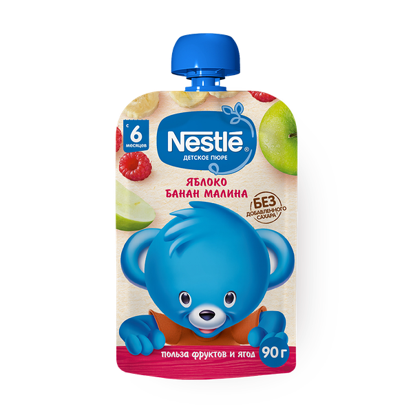 Пюре детское Nestle из яблок, банана и малины