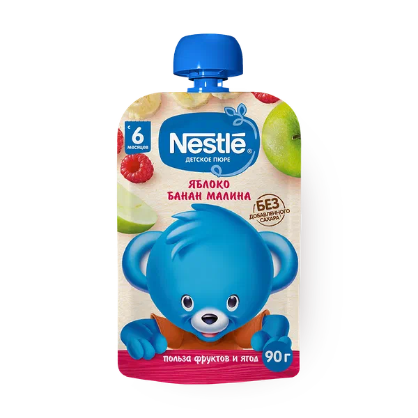 Пюре детское Nestle из яблок, банана и малины