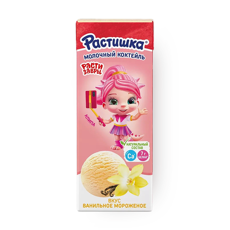 Молочный коктейль «Растишка» со вкусом ванильного мороженого 2%