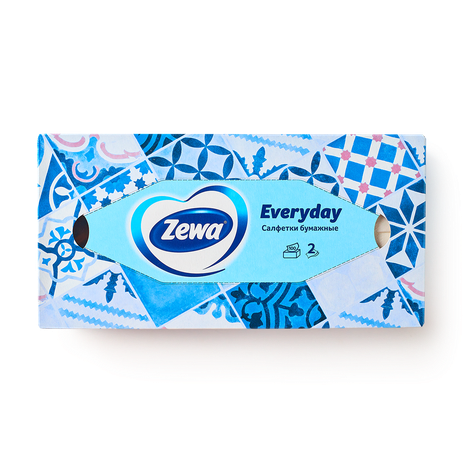 Салфетки бумажные косметические Zewa Everyday 2 слоя, 100 шт. — купить ...