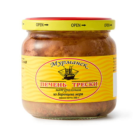 Печень трески «Мурманск» натуральная, 350 г — купить с доставкой из ...