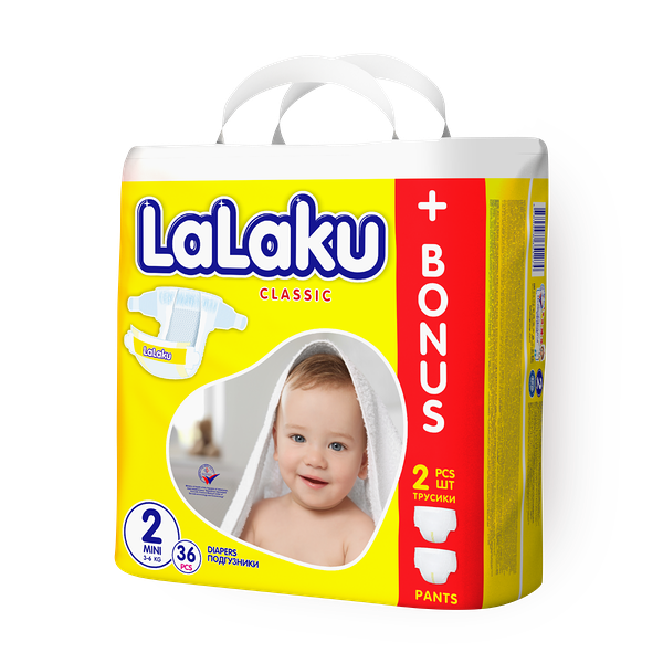 Подгузники Lalaku Giga мини размер 2 3-6 кг