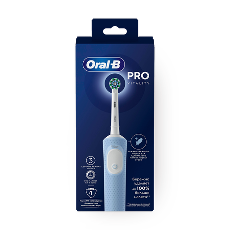 Электрическая зубная щётка Oral-B Vitality Pro для бережной чистки, голубая