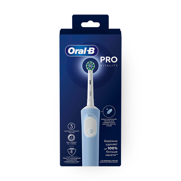 Электрическая зубная щётка Oral-B Vitality Pro для бережной чистки, голубая