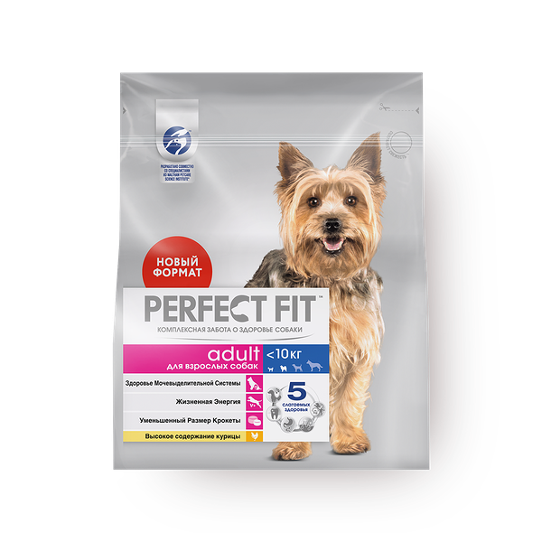 Сухой корм для собак мелких и миниатюрных пород старше года Perfect Fit с курицей