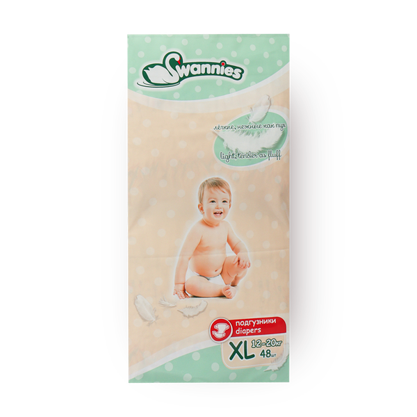Подгузники ультратонкие Swannies XL 12-20 кг