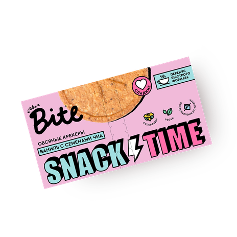 Крекеры овсяные Take a Bite ваниль с семенами чиа без добавленного сахара