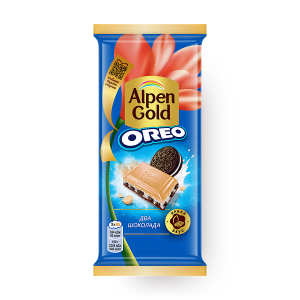 Шоколад молоч­ный Alpen Gold Два шокола­да