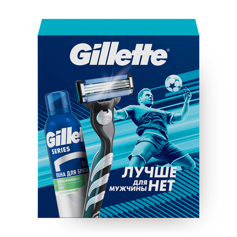 Набор подарочный Gillette с бритвой Mach 3 и пеной для бритья Series
