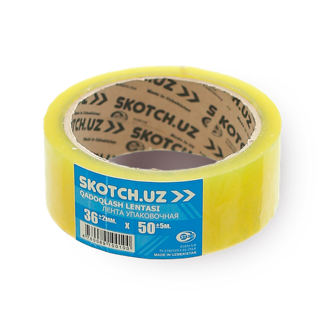 Клейкая лента упаковочная Skotch.uz полимерная 3,6 см х 50 м