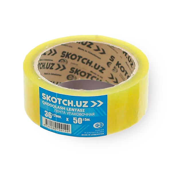 Клейкая лента упаковочная Skotch.uz полимерная 3,6 см х 50 м
