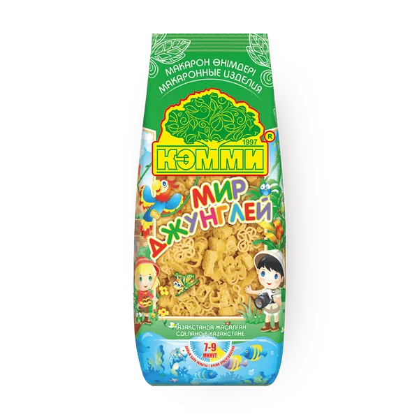 Макароны цельнозерновые Мир джунглей «Кэмми»