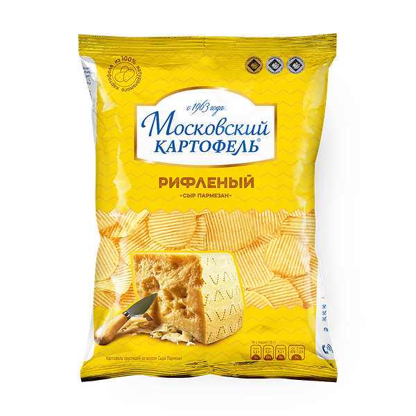 Чипсы рифленые Московский Картофель со вкусом пармезана