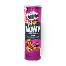 Pringles wavy sweet and spicy BBQ