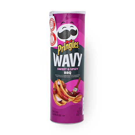 Pringles wavy sweet and spicy BBQ