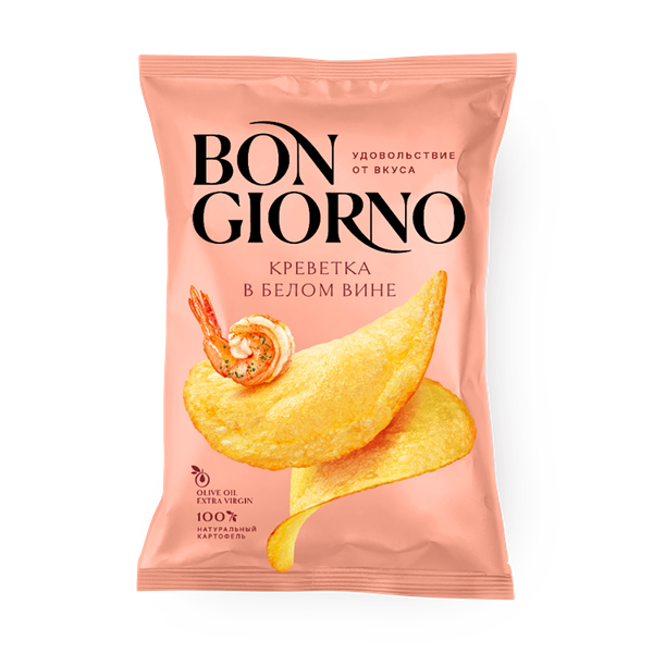Чипсы Bon Giorno креветка в белом вине