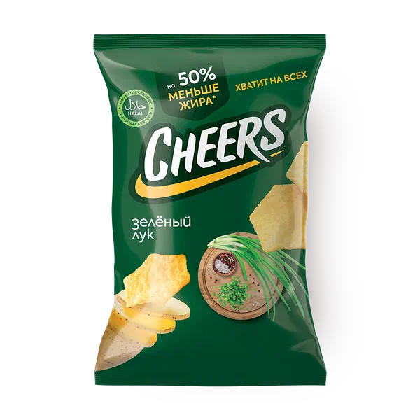 Чипсы картофельные Cheers со вкусом зеленого лука