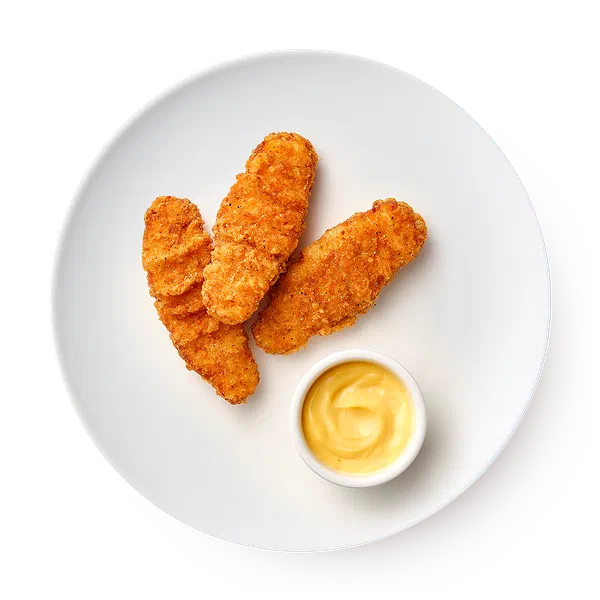 Малая порция стрипсы с сырным соусом , 3 шт