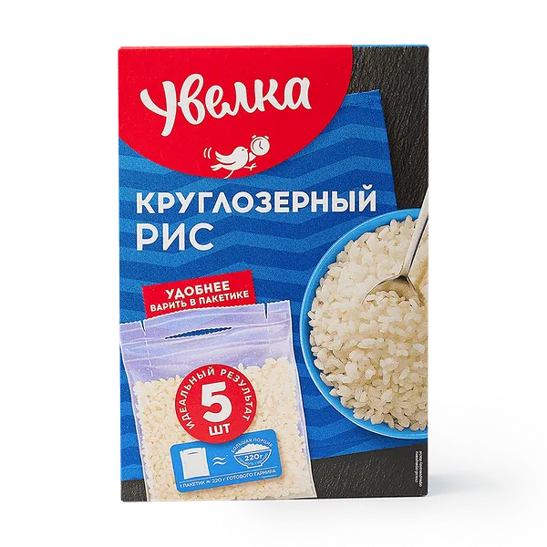 Рис круглозёрный «Увелка» в варочных пакетах