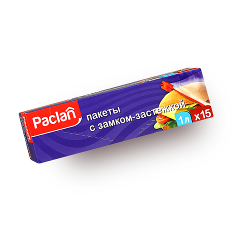 Пакеты Paclan с замком-застёжкой 1 л