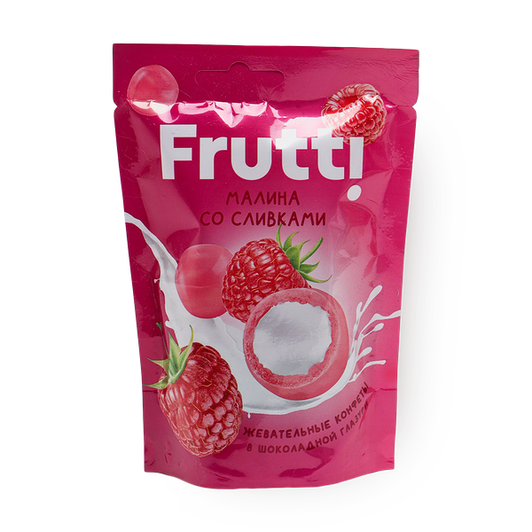 Конфеты жевательные Frutti малина со сливками в шоколадной глазури